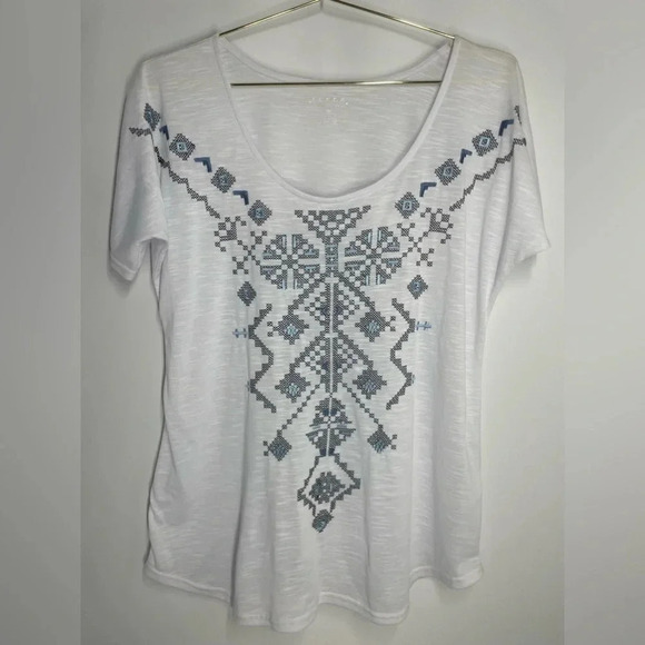 Roper Embroidered Western Aztec Scoop Neck Dolman Tee - Picture 2 of 8